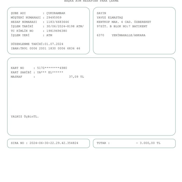 Yapı Kredi Bankası Bankamatiğinde Param Kaldı