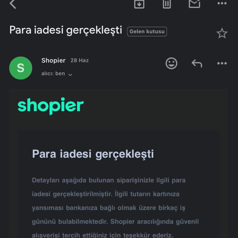 Shopier Para İadesi Gerçekleşmedi