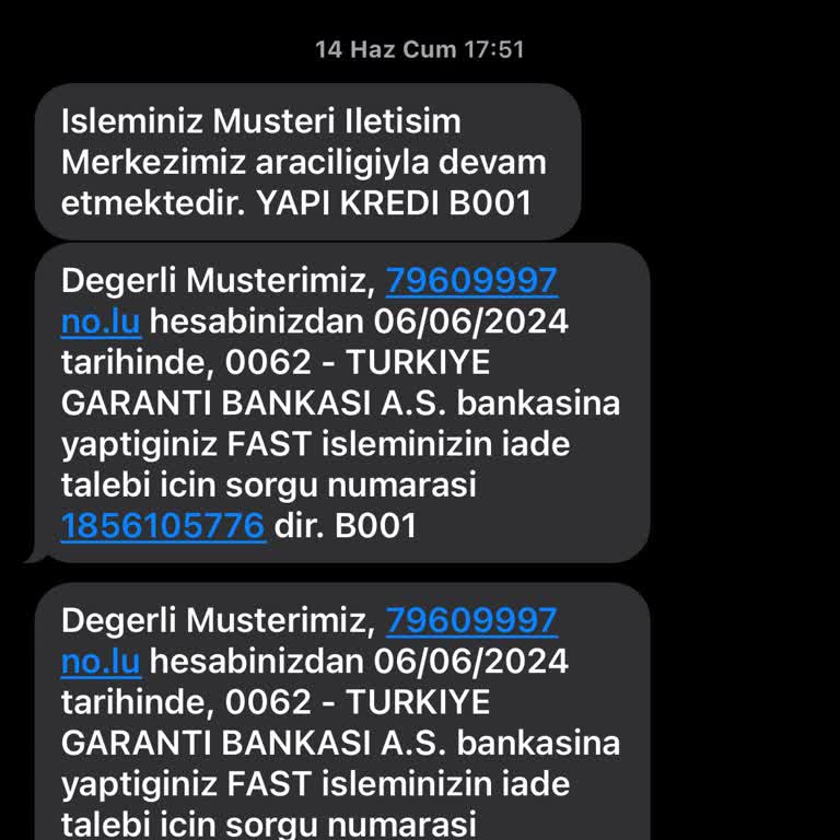 Yapı Kredi Bankası Para İadesini Gerçekleştirmedi