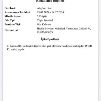 Obilet Otel Rezervasyonu Fiyat Farkı Talebi