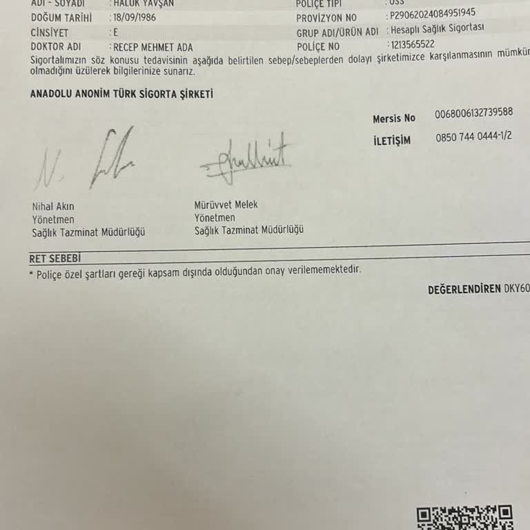 Anadolu Sigorta Özel Sağlık Sigortası Mağduriyetini