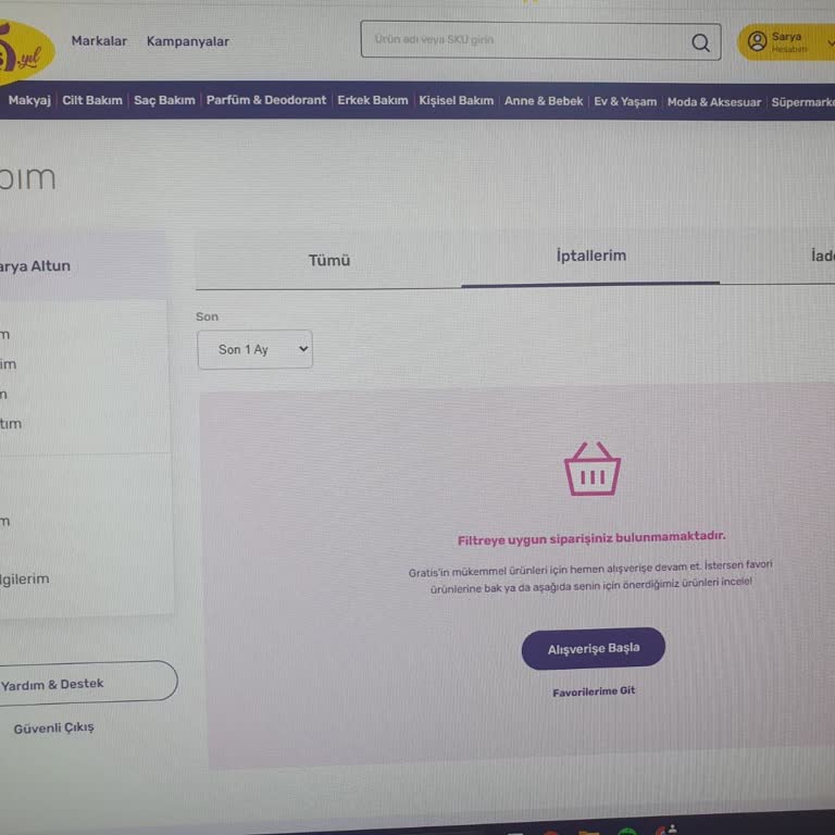 Gratis Aldığımız Ürünleri Göndermedi