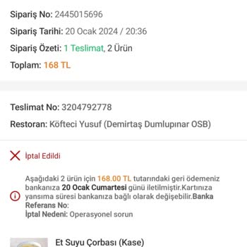 Trendyol Yemek, 1 Saat Geçtikten Sonra Sipariş İptal Ediyor!