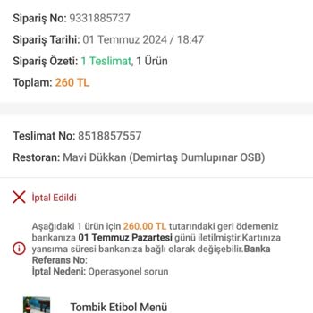 Trendyol Yemek, 1 Saat Geçtikten Sonra Sipariş İptal Ediyor!