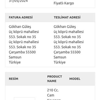 Kavanoz Market Ürünüm Gönderilmedi