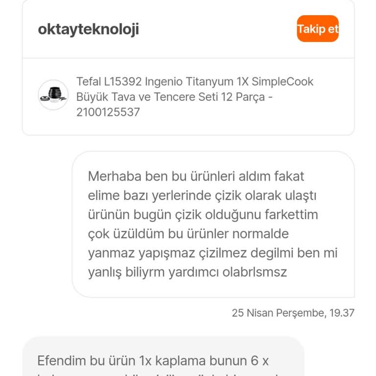 Tefal Tencere Mağduriyeti Yaşadım