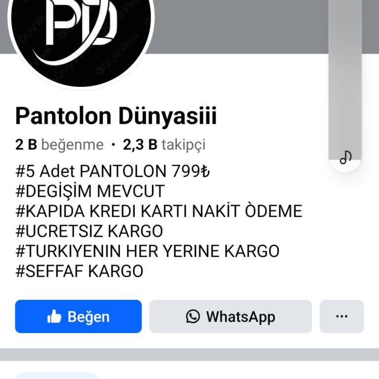 Pantolon Dünyası (Facebook) Aldığım Pantolonlar Beklentilerimi Karşılamadı