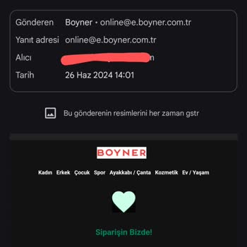 Boyner APP'TEN Almış Olduğum Ayakkabıyı Stokta Yok Diyerek İptal Etti