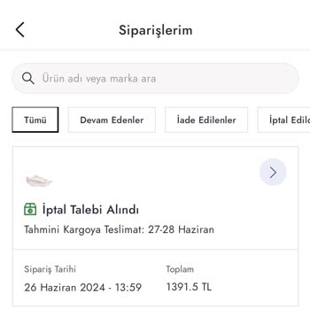 Boyner APP'TEN Almış Olduğum Ayakkabıyı Stokta Yok Diyerek İptal Etti