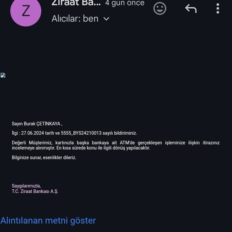 Ziraat Bankası ATM Parama El Koydu