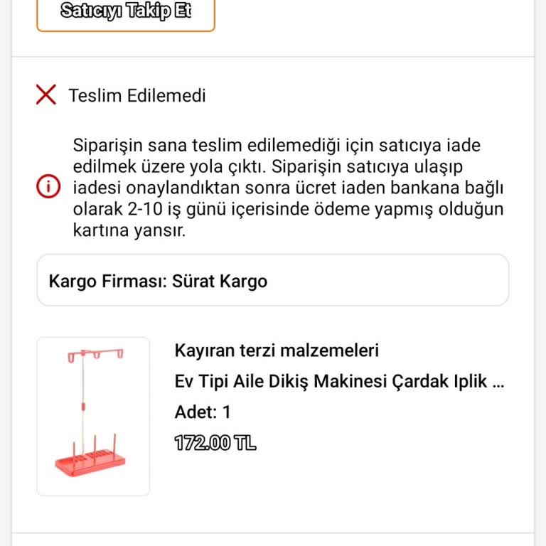 Trendyol Kargo Şirketinin İade Oluşturması