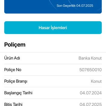 Ziraat Bankası'nın Konut Sigortası Poliçemi İptal Etmesini İstiyorum