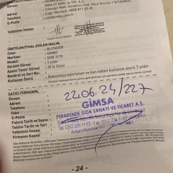 Sinbo'dan Aldığım Bozuk Blender