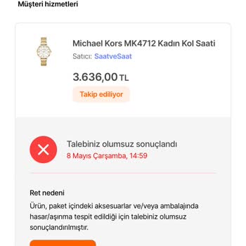 Michael Kors, Hepsiburada, Saat And Saat Satıcısı Tam Hayal Kırıklığı
