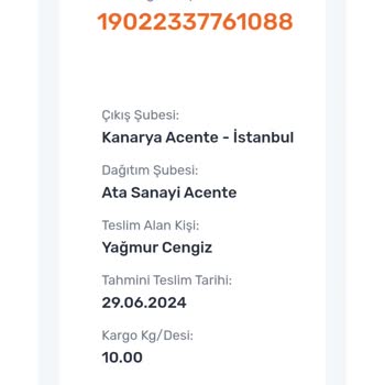 Koltuk Örtülerim Sürat Kargo'dan Şikayetçiyim Güvenilir Değil