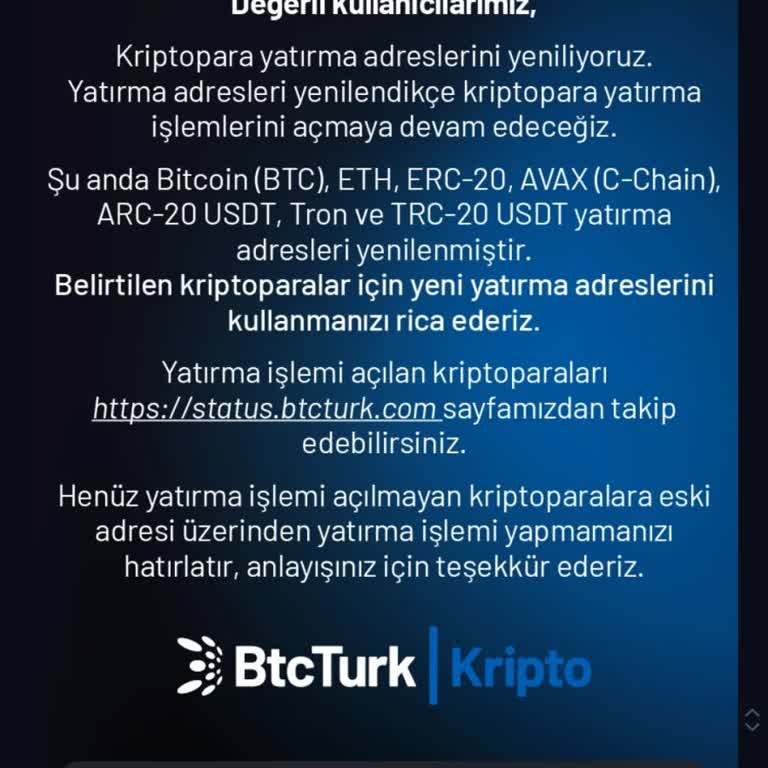 BTC Türk'un Bildirim Yapmadan Adres Değişikliği...