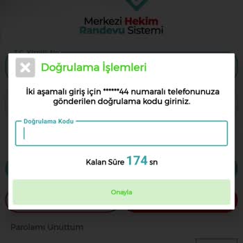 MHRS Uygulaması Doğrulama Kodu Hatası