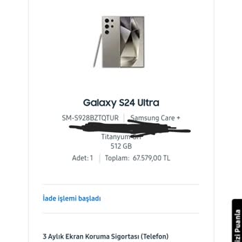 Samsung Telefon Samsung Online Shop İade İşlemini Başlatmıyor Ve Bekletiyor