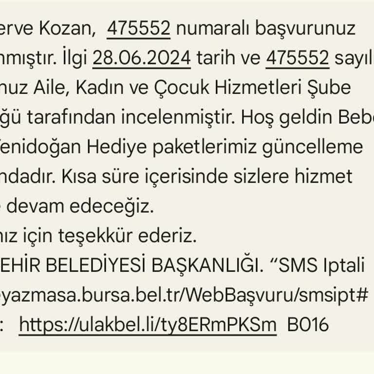 Bursa Büyükşehir Belediyesi Hoşgeldin Bebek Çantası Tedariği