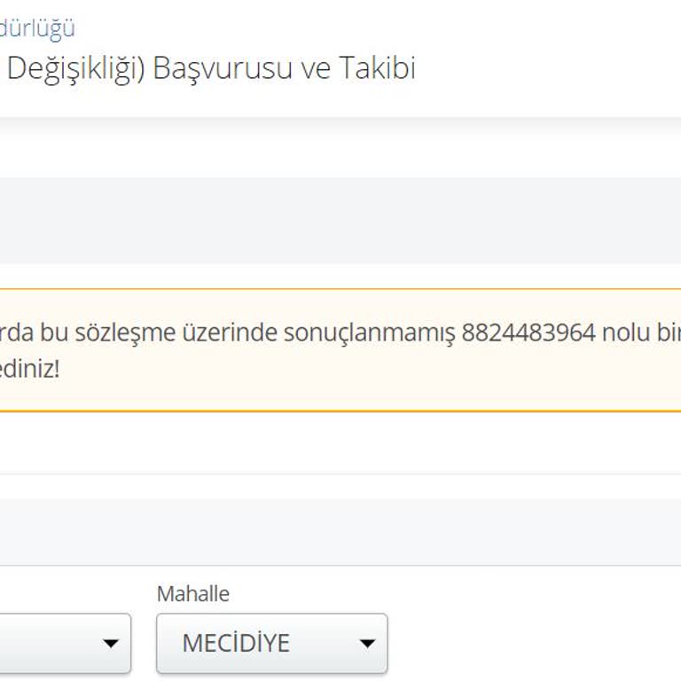 İSKİ Sözleşme Üzerinde Sonuçlanmamış Bir Başvuru Bulunmaktadır Hatası
