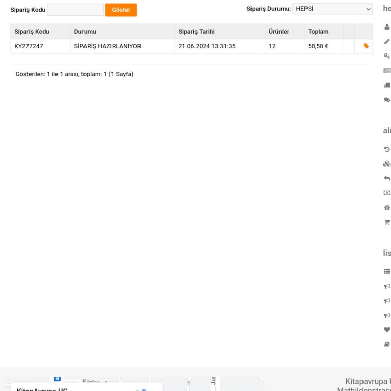 Kitapavrupa.com Sipariş Gecikmesi Ve İletişim Sorunları