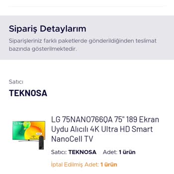 Teknosa'nın Keyfi Sipariş İptali