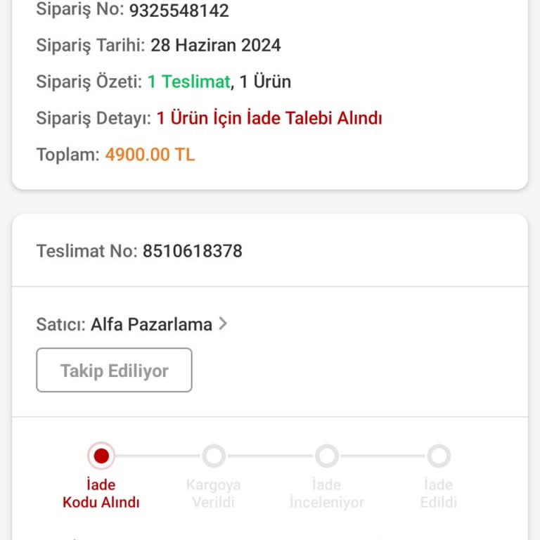 Trendyol İade Yanlış Ürün