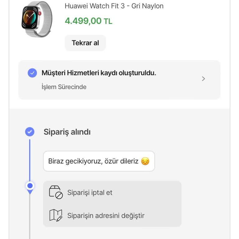 Hepsiburada Huawei Fit3 Ürününün 26 Gündür Teslim Edilememesi.