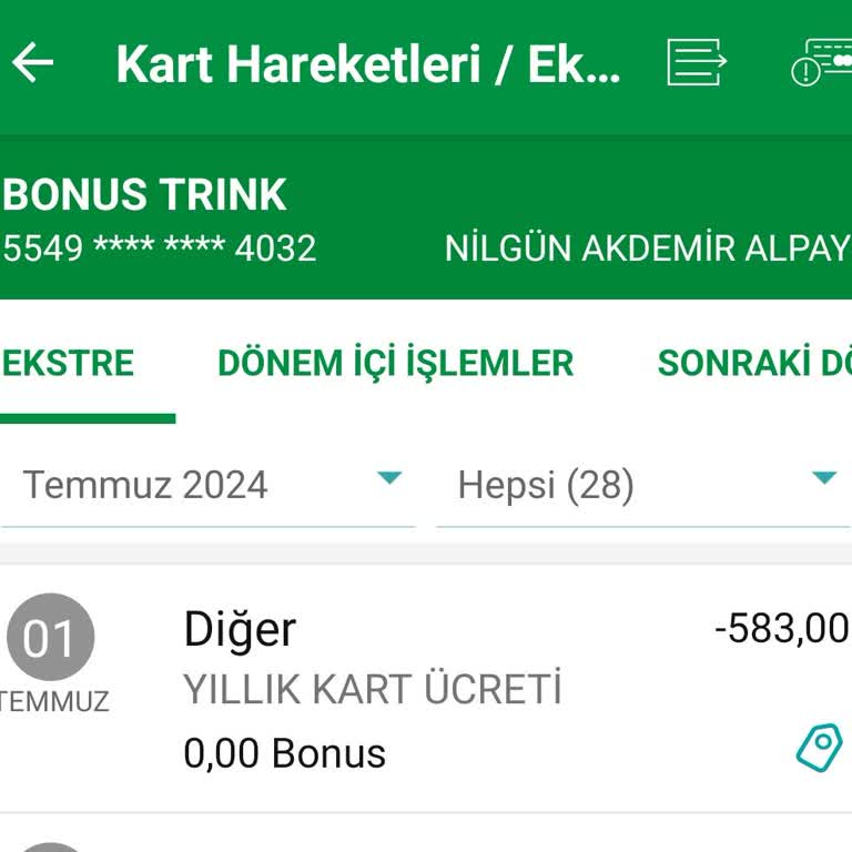 Garanti Bankası Kart Aidatı İadesi