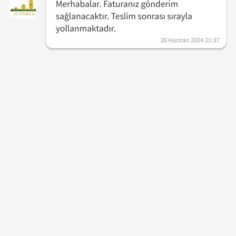 Fatura Talebi (Trendyol'da Satış Yapan Apstore Ticaret)
