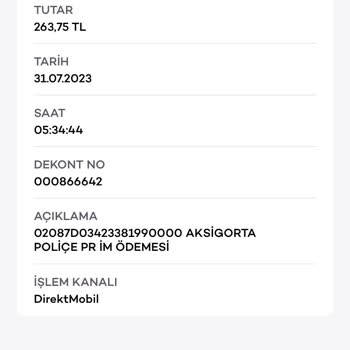 Aksigorta Sat Poliçe Ödemesinin İptal Edilmesini Talep Ediyorum