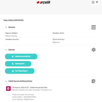 Arçelik Diyarbakır Servisin Sorumsuzluğu