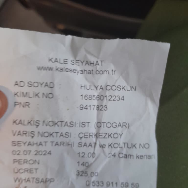 Kale Seyahat Otobüs Seyahatinde Karşılaşılan Sorun Ve Personel Tavrı