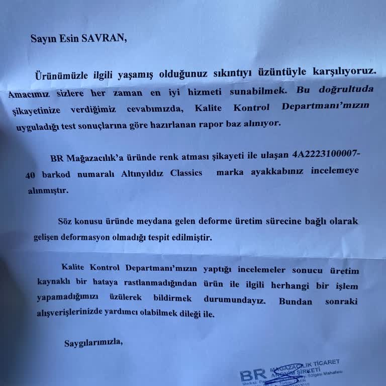 Altınyıldız Classic Ayakkabı Renk Atması Ve İade Sorunu
