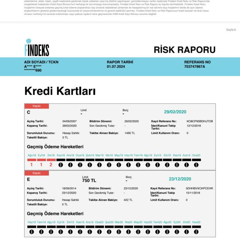 Findeks Kredi Kartı Bilgisi Öğrenmek