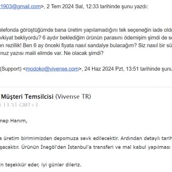 Vivense 6 Aydır Geciktirdiği Sandalye Siparişini İptal Etti.