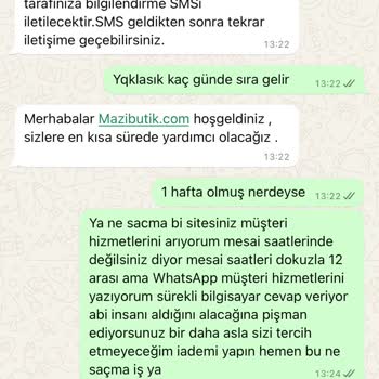 Mazi Butik Ücret İadesi Gecikmesi