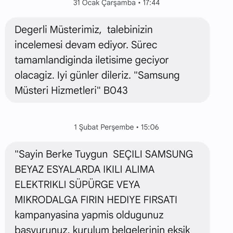 Samsung İkili Beyaz Eşya Alımına Hediye Ürününü Göndermiyor