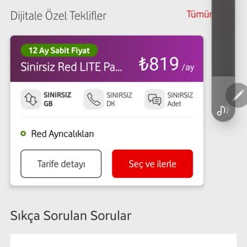 Vodafone Taahhüt Sonu Yeni Tarife Ücretleri.
