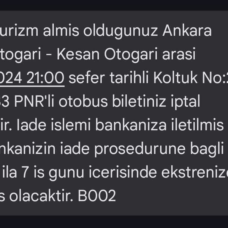 Metro Turizm Paramı Geri Yatırmadı