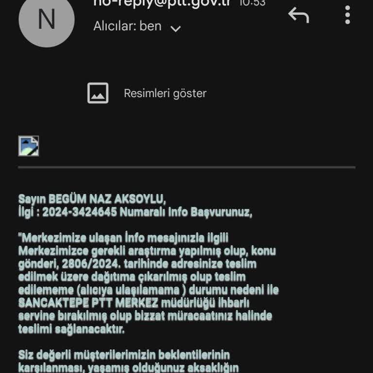 PTT Kargo Sancaktepe PTT Kargonun Sorumsuzluğu