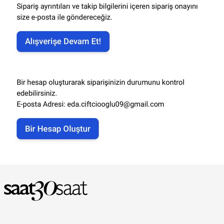 Saat & Saat Sipariş Takibi Ve Müşteri Hizmetleri Ulaşılamıyor