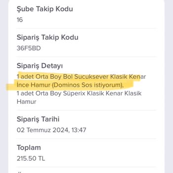 Domino's Pizza Pizza Da İstenmeyen Sos