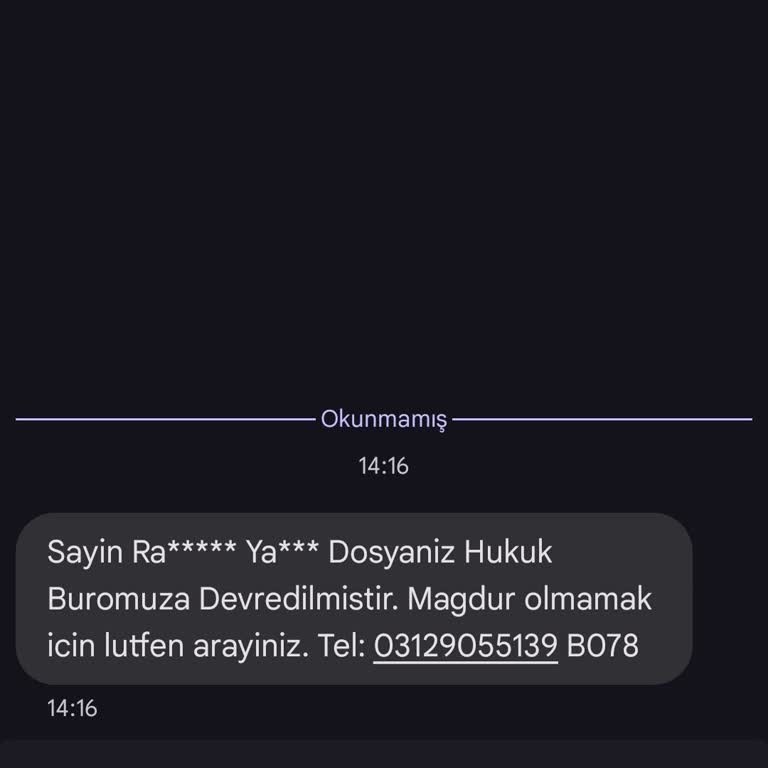 T.SUNBUL HUKUK (SMS) T. S***** Hukuk Bürosu SMS