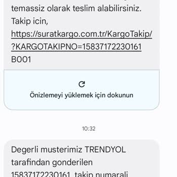 Sürat Kargo Kargomun Tarafıma Teslimatı