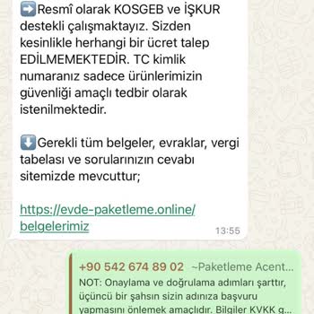 KOSGEB, İŞKUR Evde Paketleme