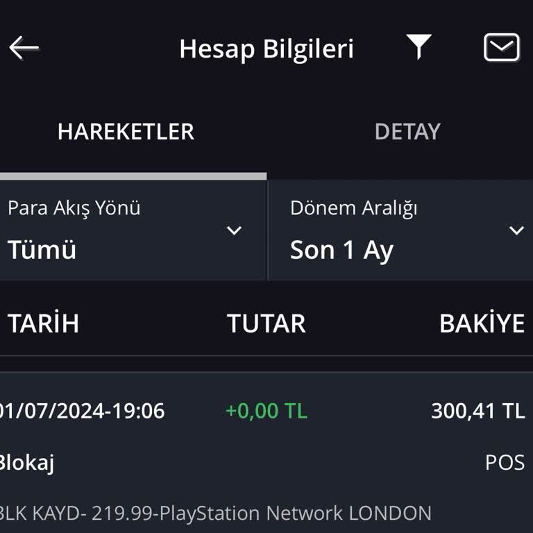 PlayStation Türkiye Hesabımdan 219 TL Çekmiş