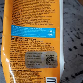 Bioxcin Güneş Kremi Çocuklar İçin Yetersiz Koruma Sağladı