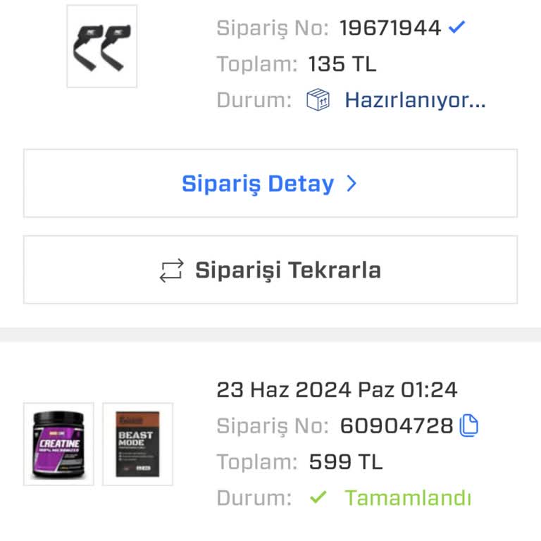Supplementler İade Yerine Ürün