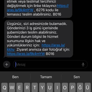 Aras Kargo Issıkgöl Şubesi Yalanları